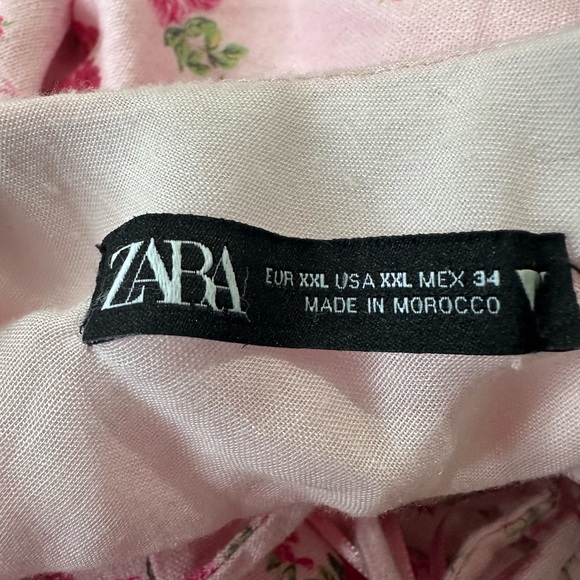 ❤️ Zara Pink Floral Dress open back with tie. XXL NWOT - Picture 2 of 5